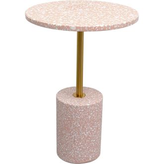 Kare Design Mesa auxiliar rosa &oslash;40 cm de m&aacute;rmol