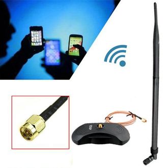 Trade Shop Trade Shop - Antenna Wifi Wireless Omnidirezionale 28dbi Attacco Rp-sma 2.4ghz Base Magnetica