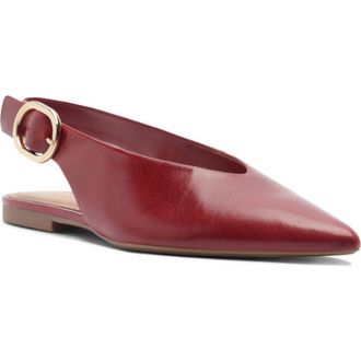 Arezzo Atlas Pointed Toe Slingback Flat in Passion Red at Nordstrom, Size 5.5
