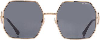 Versace Polar Dark Grey Geometric Ladies Sunglasses VE2248 100281 58