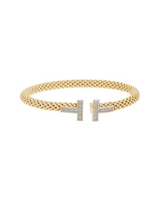 Meshmerise 18K Over Silver 0.20 Ct. Tw. Diamond Bangle Bracelet