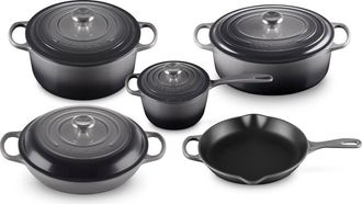LE CREUSET Signature 9-Piece Enameled Cast Iron Set in Oyster at Nordstrom
