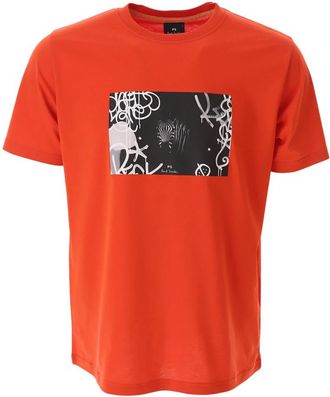 Paul Smith Graffiti Zebra Print T-shirt - Heren - T-shirts - Rood - 2XL - Katoen - Tops