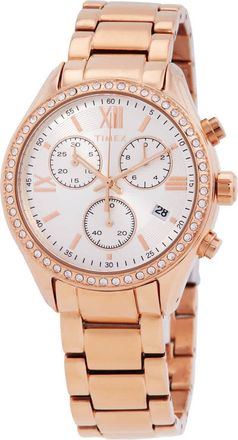 Timex Chronograph Quartz Crystal Silver Dial Ladies Watch TW2V57900