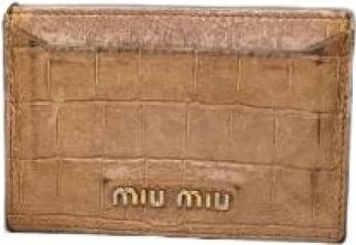 Miu Miu Pre-owned Vintage Croc-Effect Cardholder - Dames - Vintage Accessoires - Bruin - ONE Size - Leer - Vintage