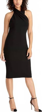 Rachel Roy Elegant Sleeveless Halter Bodycon Mini Dress In Black