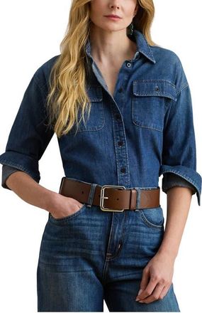 Lauren Ralph Lauren Denim Button-Up Shirt in Atecco Wash at Nordstrom, Size X-Large