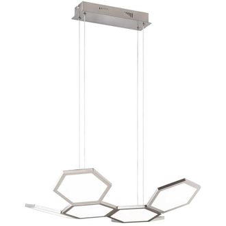 Wofi Leuchten Lampada a sospensione lampada a sospensione lampada da tavolo da pranzo plafoniera plafoniera, dimmerabile, metallo acrilico alluminio, 26W 3000K