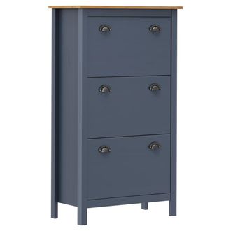 vidaXL Mueble Zapatero Hill Madera Pino Gris 72x35x124 Cm Vidaxl