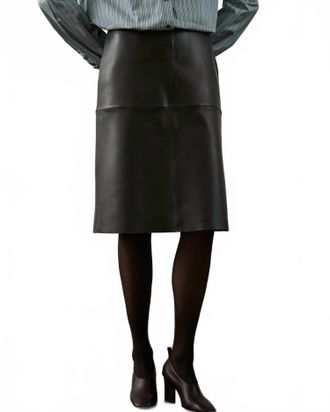 SOEUR Gwen Leather Skirt In Brown Grey