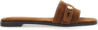 Tory Burch Romy Slide - Dames - Sandalen - Bruin - 37 EU - Su&egrave;de - Schoenen