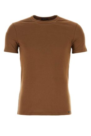 Tom Ford Brown Stretch Cotton Blend T Shirt
