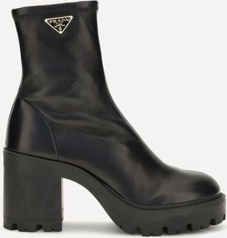 Prada Stivaletti in pelle elasticizzata con plateau Woman 37.5
