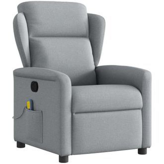 vidaXL Vidaxl - Sill&oacute;n Reclinable De Masaje De Tela Gris Claro