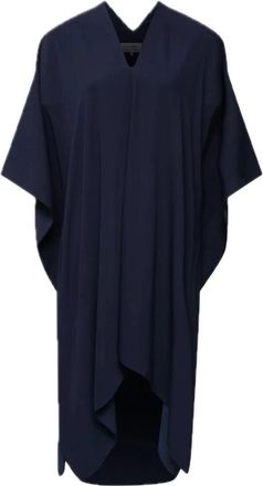 Maison Margiela Midi-jurk met Draping - Dames - Casual kleedjes - Blauw - S - Polyester - Kleedjes