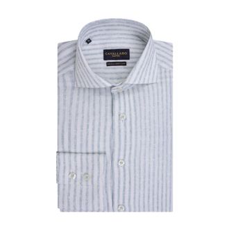 Cavallaro Hemden - Heren - Overhemden - Blauw - Maat: M