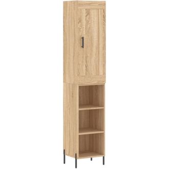 vidaXL Highboard Sonoma Oak 34.5x34x180 cm Engineered Wood Vidaxl