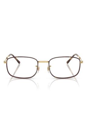 Ray-Ban 52mm Pillow Optical Glasses in Gold Havana at Nordstrom