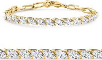 Pompeii3 5 1/2Ct Marquise Diamond Tennis Bracelet Yellow Gold Lab Grown 14k 7 Size: 7