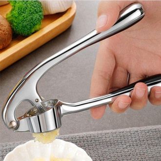 OEM Juego Prensa Ajos Premium: Picadora Ajos Profesional Acero Inoxidable, Pelador Cepillo Ajos Silicona, Plateado