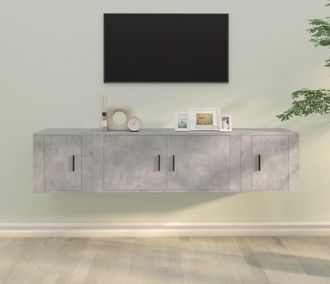 vidaXL Vidaxl - Set De Muebles De Tv 3 Pzas Madera Contrachapada Gris Hormig&oacute;n