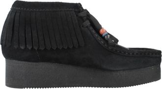 Clarks Fringe Veterschoenen - Dames - Veterlaarzen - Zwart - 37 EU - Schoenen