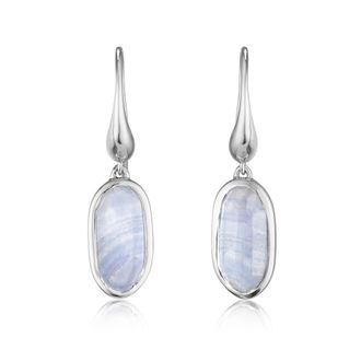 Monica Vinader Vega Blue Lace Agate Drop Earrings, Sterling Silver
