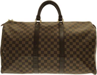 Louis Vuitton Brown Coated Canvas Boston Bag (Pre-Owned)