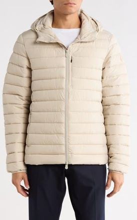Save The Duck Marco Hooded Matte Puffer Jacket in Rainy Beige at Nordstrom Rack, Size Xxx-Large
