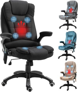 OEM Silla De Masaje Con 6 Puntos De Masaje Con Funci&oacute;n De Calefacci&oacute;n Altura Ajustable Y Ruedas 68x72x110-120 Cm Negro