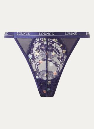 Lounge Printed Entice String - Marineblauw Bloemenprint - XXL