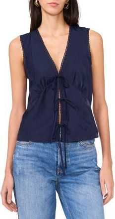 1.State Tie Front Lace Trim Tank in Indigo Night at Nordstrom Rack, Size X-Large