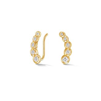Dower & Hall White Sapphire Dewdrop Ear Climbers