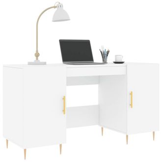 Berkfield Home Elegant Desk White 140x50x75 cm Engineered Wood | Size: 140 x 50 x 75 cm