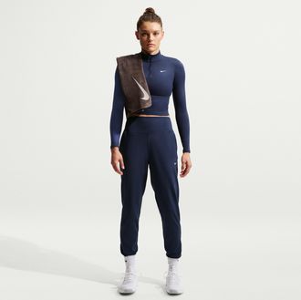 Nike Womens One High-Waisted Full-Length Knit Jogger Pants in Blue | IB9139-410