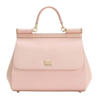 Dolce & Gabbana Handbags, female, Pink, Size: ONE SIZE Large Sicily Top-Handle Bag