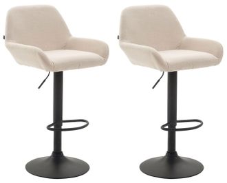 Clp Clp - Set De 2 Taburetes Braga En Tela Crema Negro
