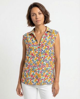 Marni Multicolor Sleeveless Floral Shirt, Brand Size 40 (US Size 8)