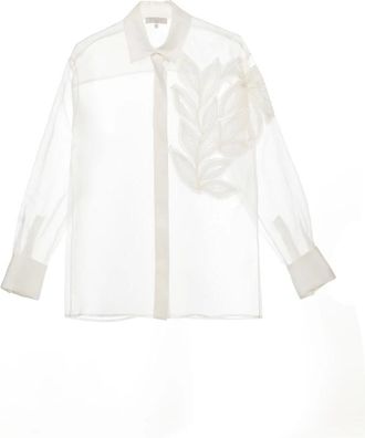 Antonelli Overhemden, Dames, Wit, S, Alessandra Zijden Blouse