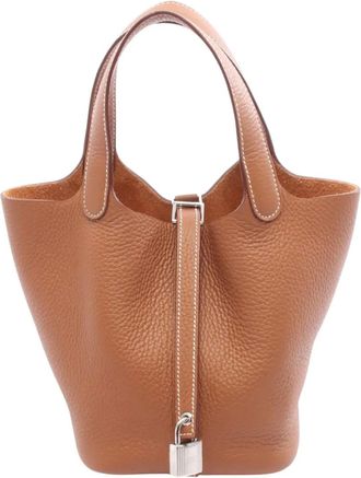 Herm&egrave;s 2025 Taurillon Clemence Picotin Lock PM handbag - Marrone