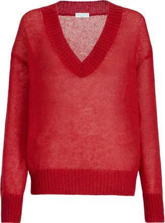 Brunello Cucinelli Virgin wool and mohair sweater in Red at Nordstrom, Size 3X-Large Eu