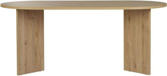 Calicosy Mesa de comedor bordes redondeados L180 cm - Efecto Roble