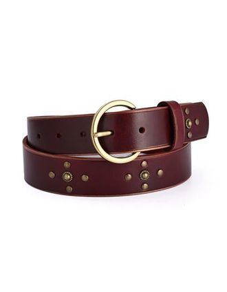 OLD TREND Gia Genuine Leather Studded Vintage Inspired Belt at Nordstrom, Size Medium