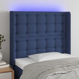 vidaXL Cabecero Con Led De Tela Azul 83x16x118/128 Cm Vidaxl