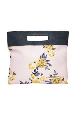 Kensie Womens Top Handle Canvas Clutch Purse In Golden Rose