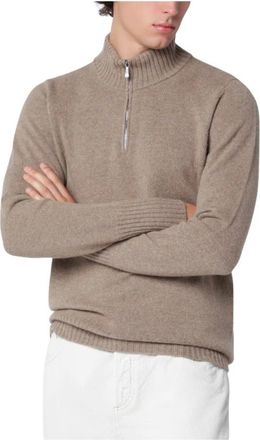 Drumohr Lupetto Con Zip ML - Heren - Truien - Beige - Maat: 2XL Wol