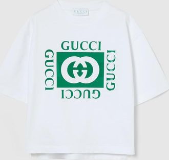 Gucci Kids - Cotton T-shirt With Print, Size 10 years, White, Ready-to-wear