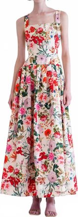 Julia Jordan Womens Floral A-Line Gathered Dress In Garden Party