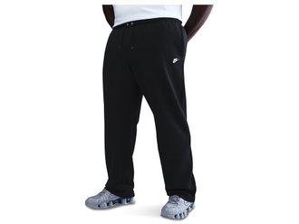 Nike Club Open-Hem Fleece Pants Mens Clothing Black/Black/White : 2XL, Cotton/Polyester