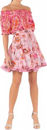 Sabrina Crippa Egret Skirt In Baby Pink Fun Flower